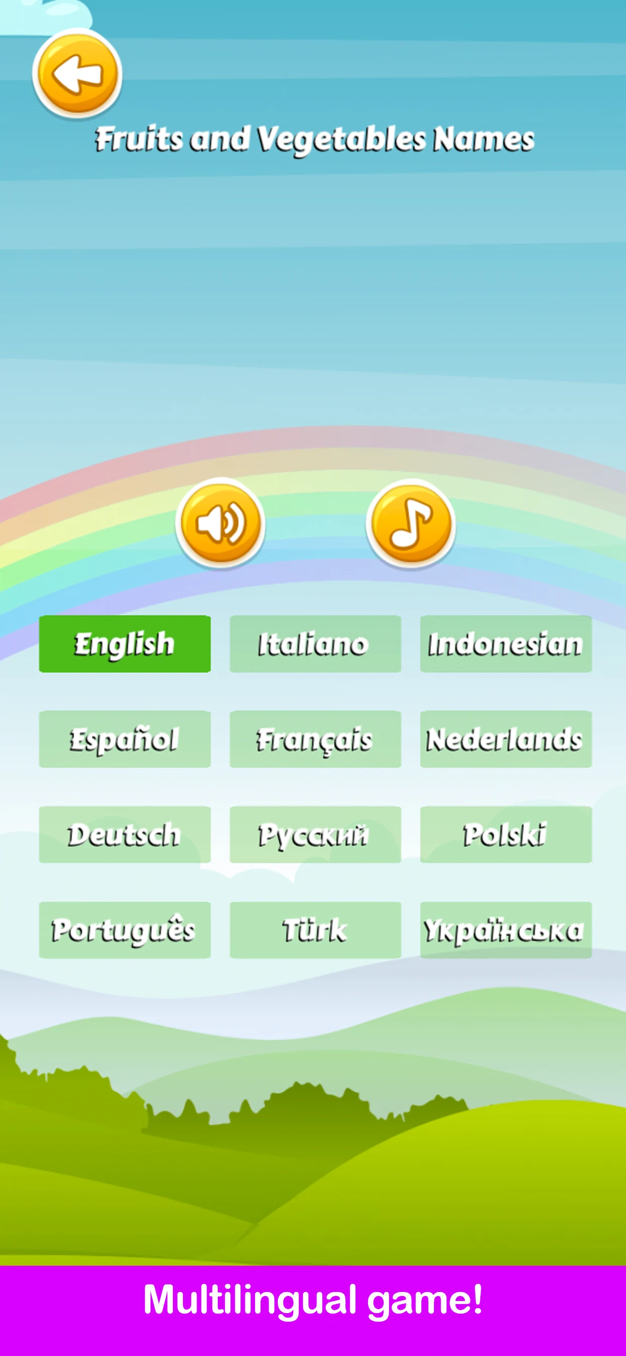 Fruits and Vegetables for Kids screenshot