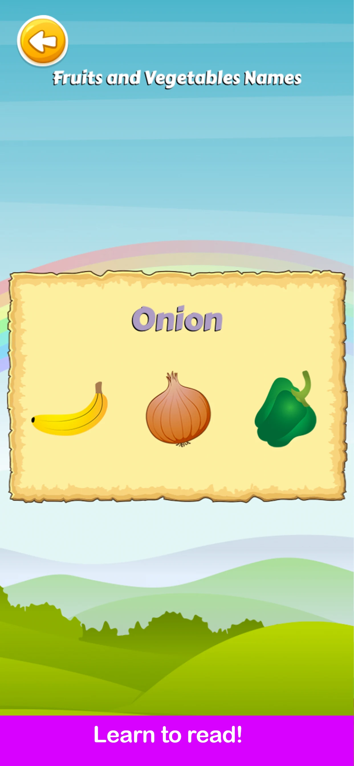 Fruits and Vegetables for Kids screenshot
